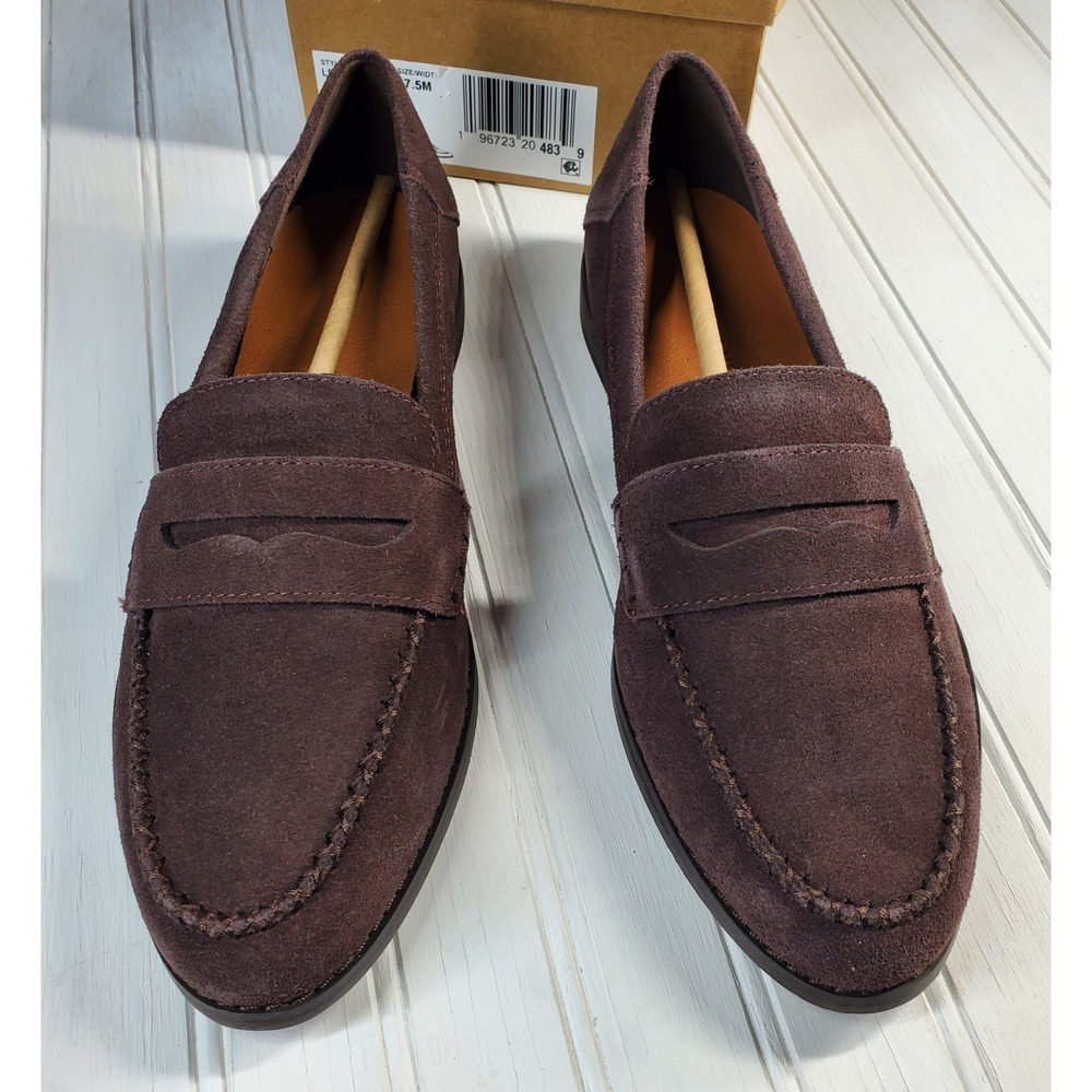 Lucky Brand Eryka suede leather loafer slip-on Chocolate brown shoe women 38 7.5 - Picture 3 of 8